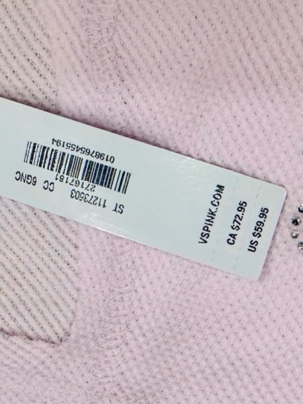 Victoria's Secret PINK Thermal Short Pajama Set Bling Size L NEW With Tags - Picture 3 of 4